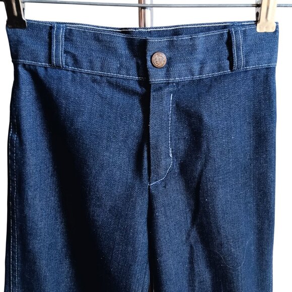 Vintage 1980's Girls JEANS 21x19 7 EMBROIDED Disco POCKET DENIM STRAIGHT SEARS - Picture 5 of 6